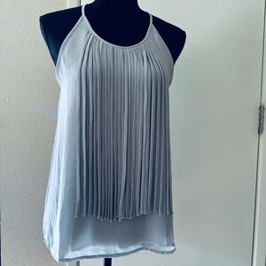 Naked Zebra Fringe Tank Top. Size Small, Light Gray NWOT